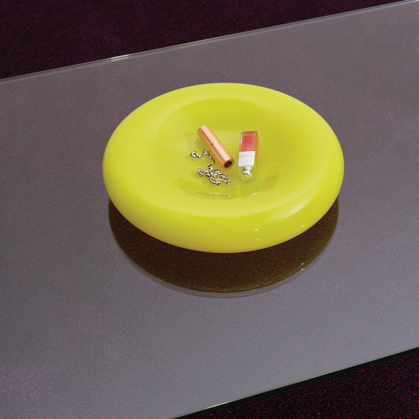 Large Syrup Bowl on a table in citrus colour