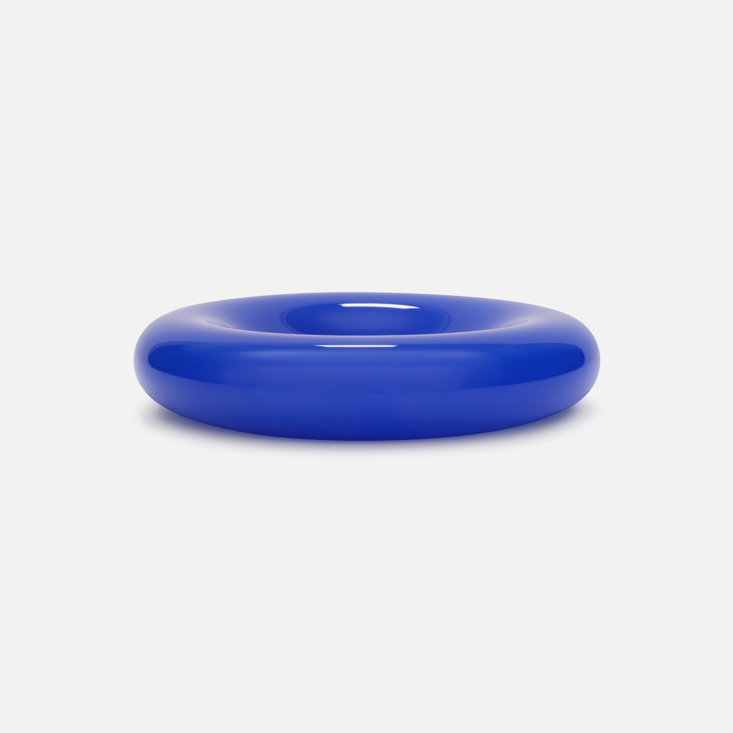 A side angle of the large Syrup Bowl in cobalt colour