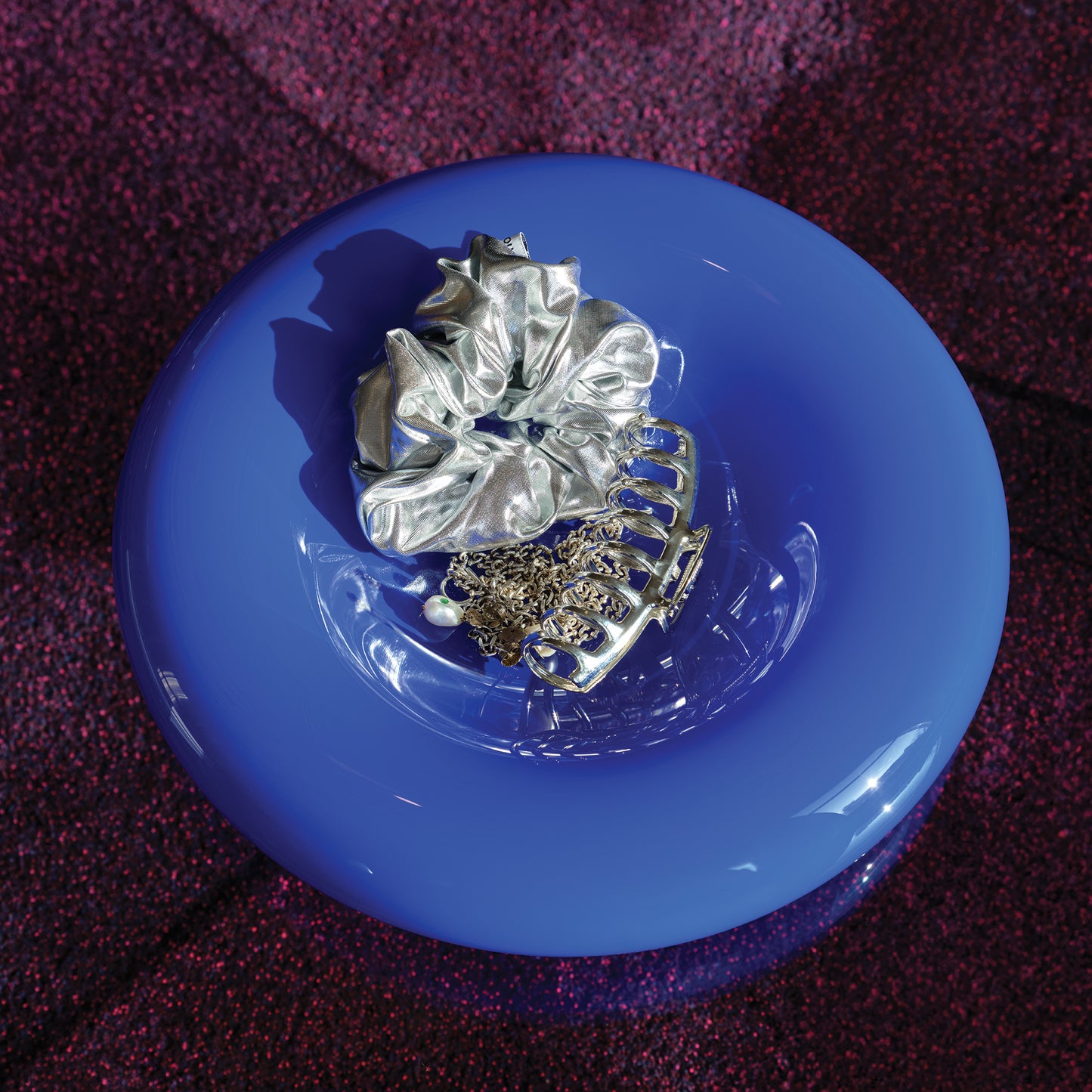 Large Syrup Bowl on a table in cobalt colour