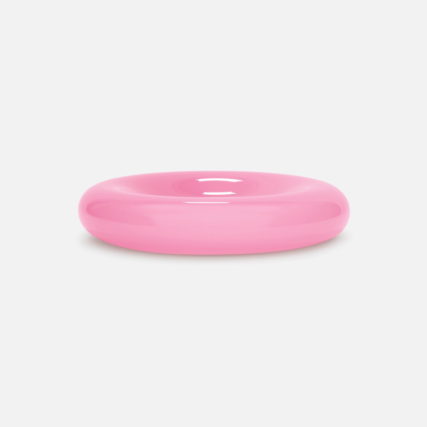 A side angle of the large Syrup Bowl in pink colour